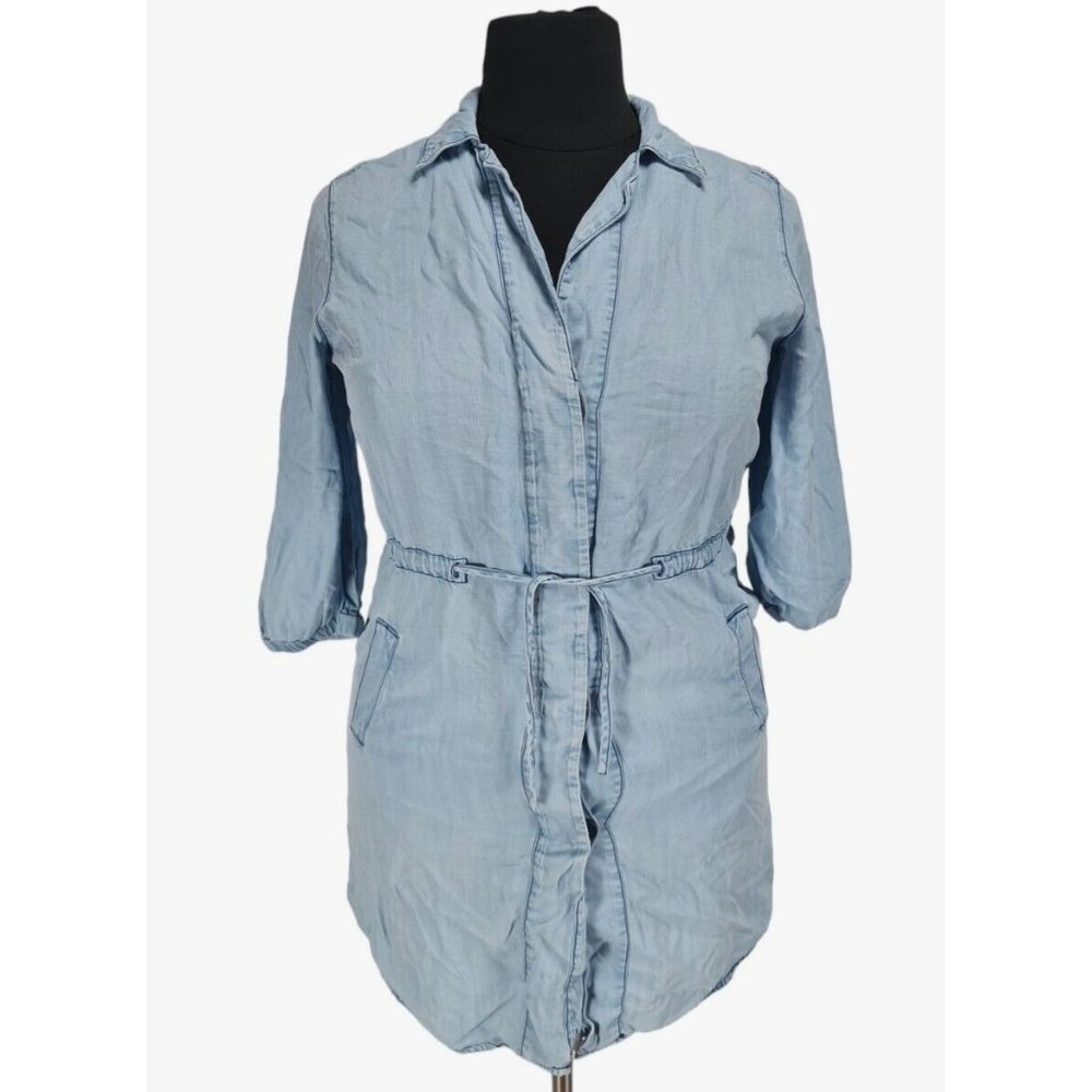 14TH & UNION Womens Button Up Shirt Dress Size M Light Blue Chambray 3/4 SLV B6P - Picture 1 of 5